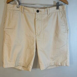 JCP Mens Khaki Tan Beige Flat Front Chino Shorts Size 34 100% Cotton Pockets NWT